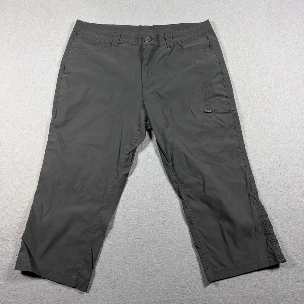 Eddie Bauer Travex Hiking Pants Women 16 Relaxed Cropped‎ Dark Gray Gorpcore